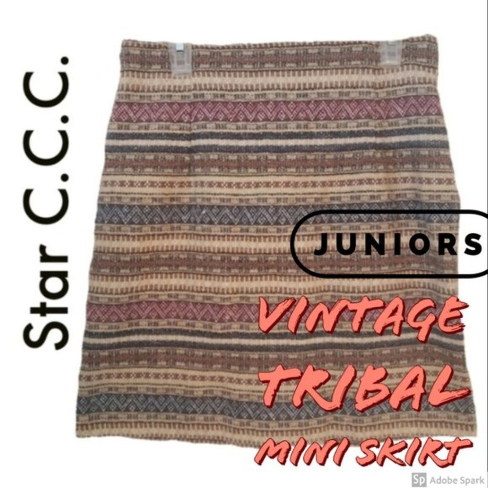 Vintage StarC.C.C. Tribal Print Mini Skirt Jrs 11